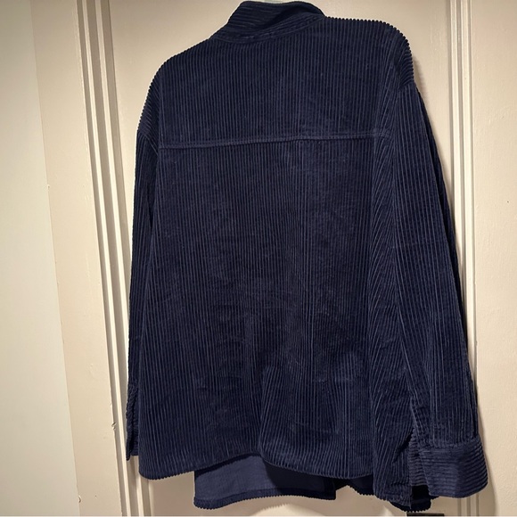H&M Dark Blue Corduroy Shirt Jacket - Picture 4 of 5